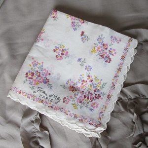 vintage Jean d'Orly printed linen handkerchief